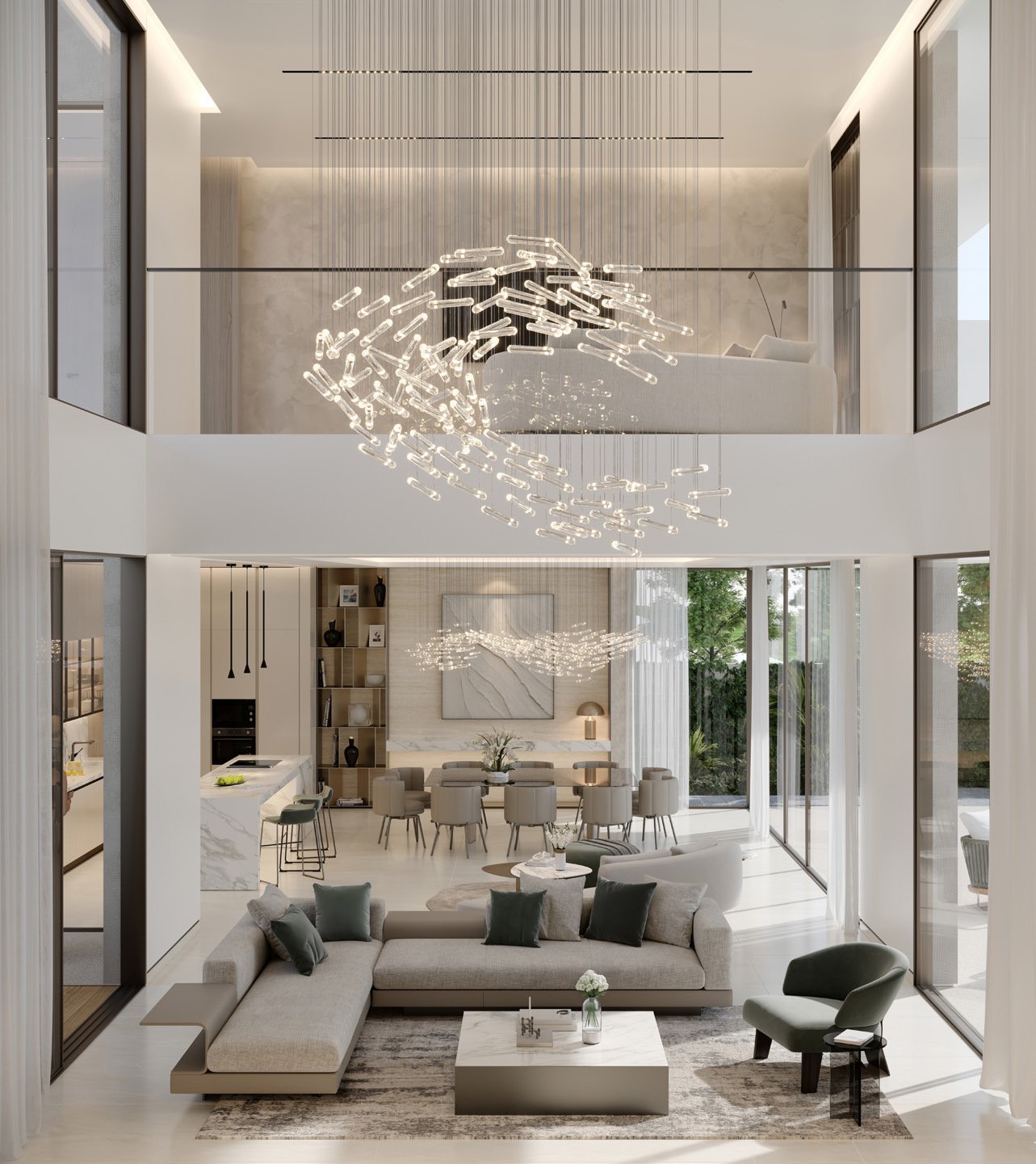 Double-height great room